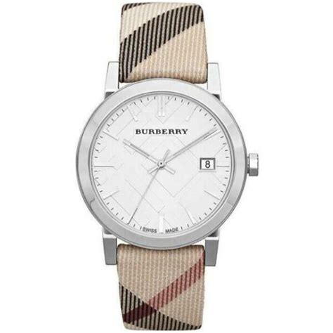 burberry bu9113 white ราคา|Burberry Unisex Classic Checked Analog Quartz 34mm Watch .